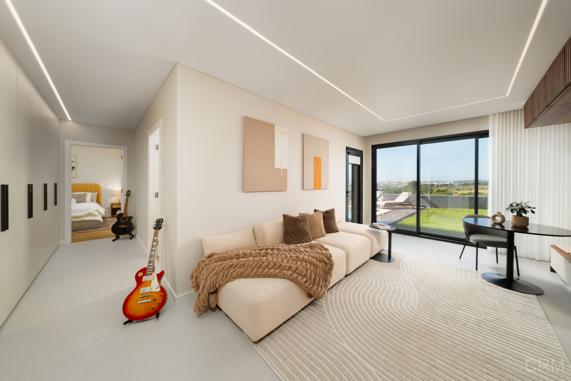 Bedroom with coastal view